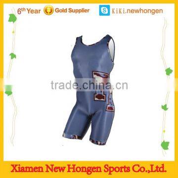 Promotional custom sublimation 100% polyester wrestling singlet