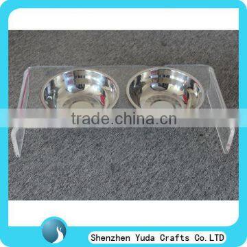 Acrylic product manufacturer made clear pet food feeder bowl plexiglass dog bowl water bowl