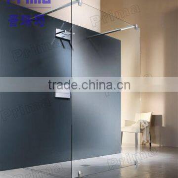 Customized Tempered Glass Sheet For Shower Enclosure Connector With The Wall