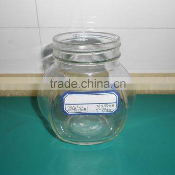 250ml clear glass canning jar