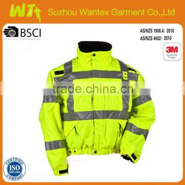 hot sale reflective safety jacket parka winter waterproof working jacket with reflector