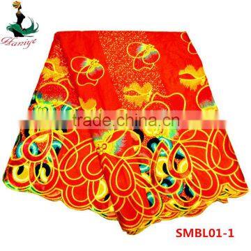 African Bazin Riche Embroidery lace,bazin bridal Lace Fabric SMBL-01