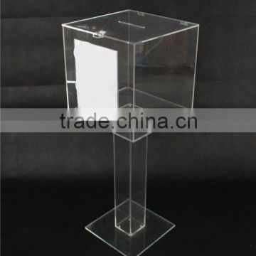 wholesale acrylic floor standing charity collection boxes