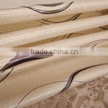100% Polyester Curtain Glossy Black Out With Hot Stamping Silver Print Flocking Grommet Curtain Panel photo-3