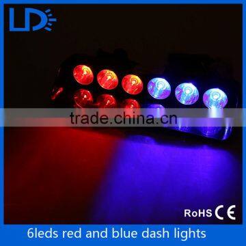 Car 6 led warning light Red/Bule/yellow/White Police Strobe Flash emergency Lights Super Bright Signal flashing Lamp