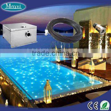 High quality fiber optic pool light with color wheel 80W LED waterproof emitter and black pvc coating fiber