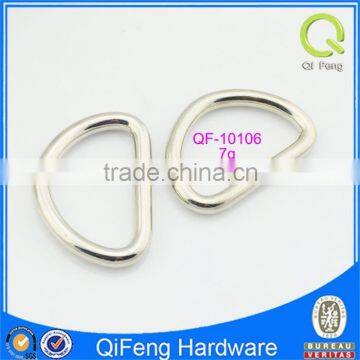 QF-10106 wholesale bucklezinc alloy silver color d ring shape