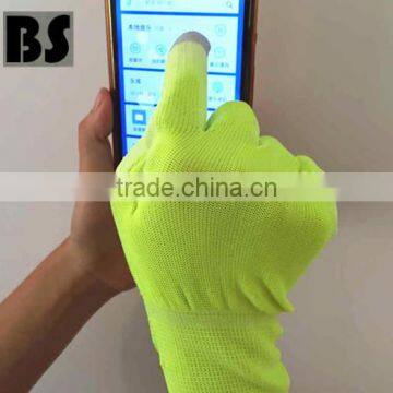 BSSAFETY cheap polyester kint touch screen bluetooth glove