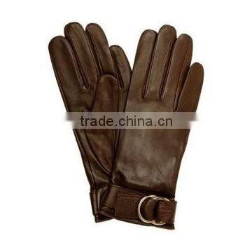 Women Leather Fashion Gloves Brown