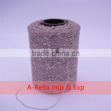 Oeko-Tex sequin yarn in fancy yarn cotton + polyester