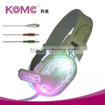 Newest cool Led light USB PC games headset with Mic