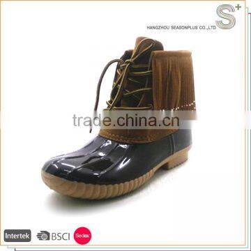 Newest Design Top Quality rubber raining duck boots with fringe