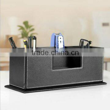 Chinese Factories Wholesale Storage Boxes, Luxury Leather Office Storage Box, Black Pen Container