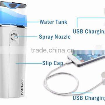 Datahero USB rechargeable Nano facial mist sprayer with power bank