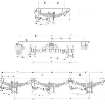 16 T OverSlung square Axle type Semi Truck suspension