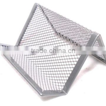 Metal Silver Wire Mesh Business Card Display Holder Desk Stand