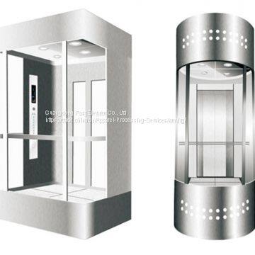 1000KG Glass And Mirror Etched Elevator