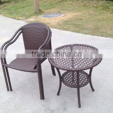 3 Pcs Outdoor Garden Coffee Table And Folding Chair photo-4
