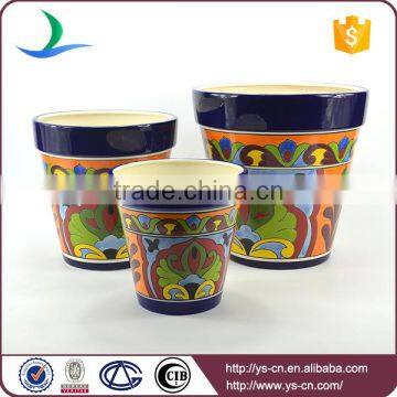 YSfp0007-01Colorful round shape ceramic plant pot for garden
