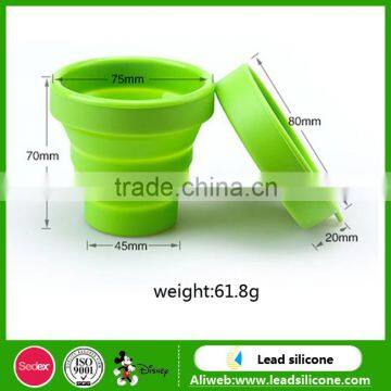 Heat Resistant Collapsible Double Wall Glass Cup With Silicone Lid photo-2