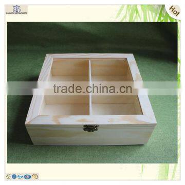 Hinge Transparent Lid Pine Wood Moon Cake Box photo-3