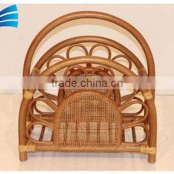 Rattan Wicker Magazine Newspaper Rack Holder With Handle photo-2