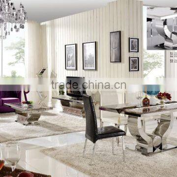 2015 Best Seller Marble Dining Table/stainless Steel Dining Table AH 2197 photo-3