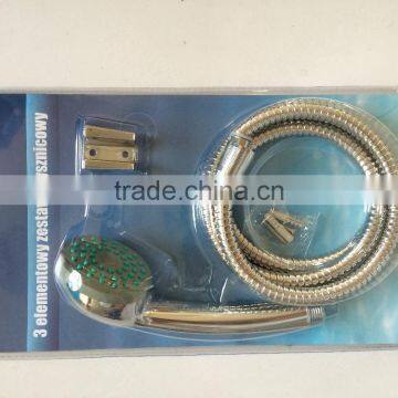 hot sell abs + stainless steel shower head with hose and base