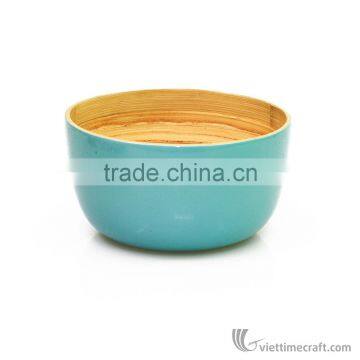 Lacquered bamboo salad bowl, Spun bamboo bowls safe for health