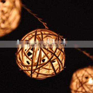 20 Bulbs Handmade Classic White Rattan Ball Fairy Lights photo-3
