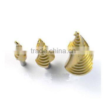 3pcs/set HSS Step Drill Bit Set Metric Spiral Flute Core Drill Bit Titanium Coated Cone Step Drill Bit Set Hole Cutter Round photo-4