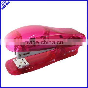 2015 transparent standard desktop plastic clear pink stapler