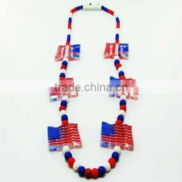 4th of July LED light up flag necklace