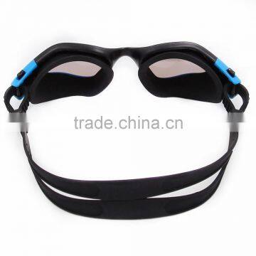 2015 New Panoramic Silicone Adult Swimming Goggles in Blue Lens(CF-7202)
