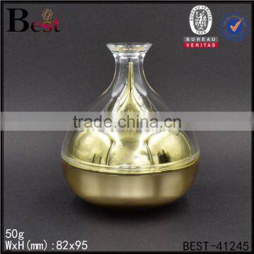 Kiss Shaped Luxury Acrylic Cream Jar Gold Color photo-5