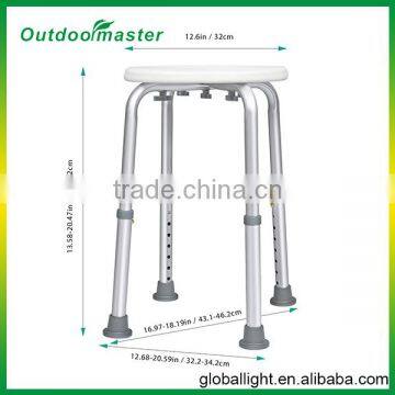 Round Bathroom Adjustable Height Shower Chair White photo-5