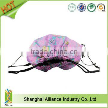 Folding polyester drawstring bag for outdoor