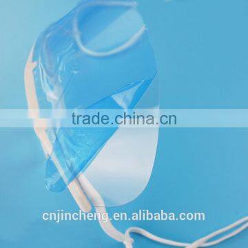 Turn Over Holder Protective High Quality Customized Logo Antibacterial Catering Transparent Clear Plastic Face Mask photo-3