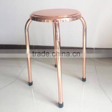 Cheap Wholesale Skidproof Round Dinner Four Leg Stainless Steel Metal Chair