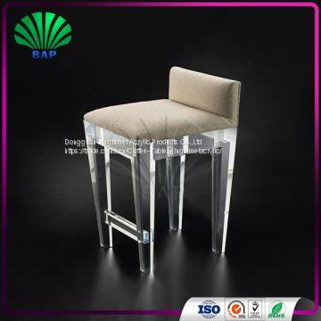 High End Leisure Bar Stool Soft Cushion Acrylic Stool Milk Tea Shop Relax Stool