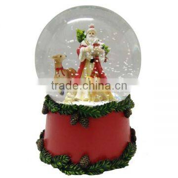 2015 New design christmas snow globe Santa Claus and reindeer