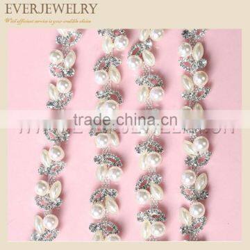 hot selling pearl + rhinestone fancy chains