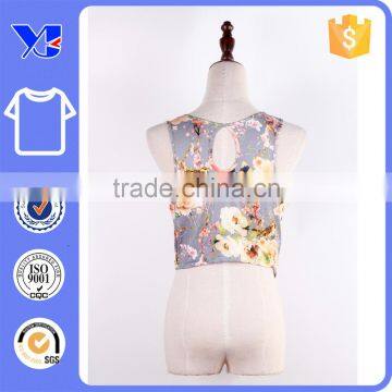 Vest Style With Shorter Length Floral Printing t Shirt Casual Shirt photo-2