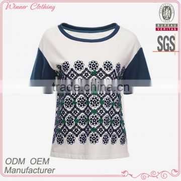 Trendy design fancy print long sleeve mexican clothing pictures of girls cotton tops