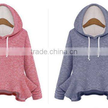 Women lotus leaf fashion sweater women hoody girl tops