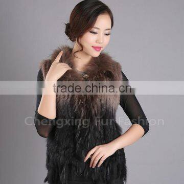 CX-G-B-44A Genuine Rabbit Fur Vest 2016 Winter Coats photo-5