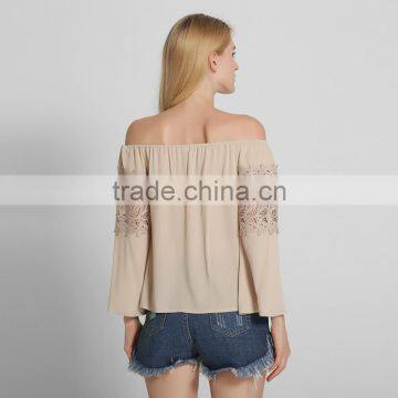 Maxnegio off Shoulder Full Sleeves Blouse Designs Women's Shirts photo-2