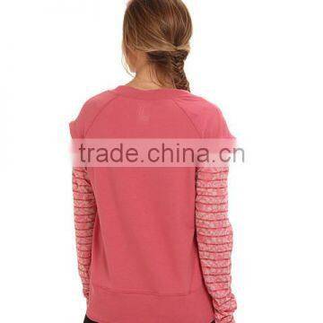 Women False Two-piece Sweatshirt With Scoop Neckline Features Adjustable Collar photo-5