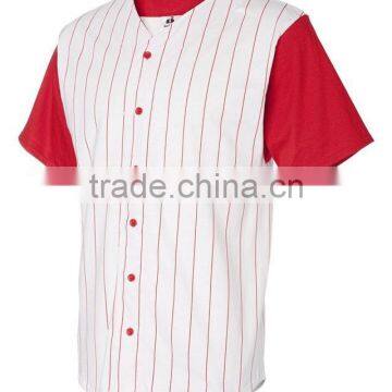 plain design blank white red pinstripe baseball jersey wholesale custom made ,design your own baseball jerseys