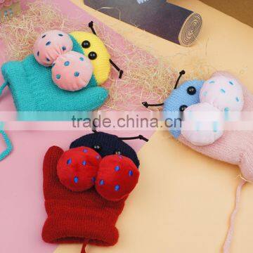 TC13008 Hot Selling Lovely Knitted Animal Pattern Baby Mitten Gloves New Fashion Winter Warm Baby Gloves With String photo-5